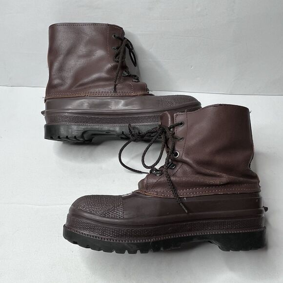 Vintage Greb Canadian Made Brown Leather Duck Work Boots Mens Size 8 - Picture 8 of 12